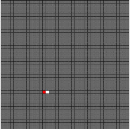 下图是在 40*40 的迷宫网格,每条枝干最多生长15个网格的效果
