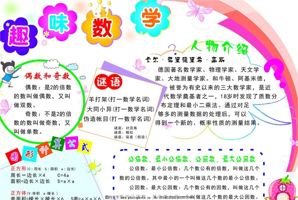 7张优秀的数学手抄报欣赏
