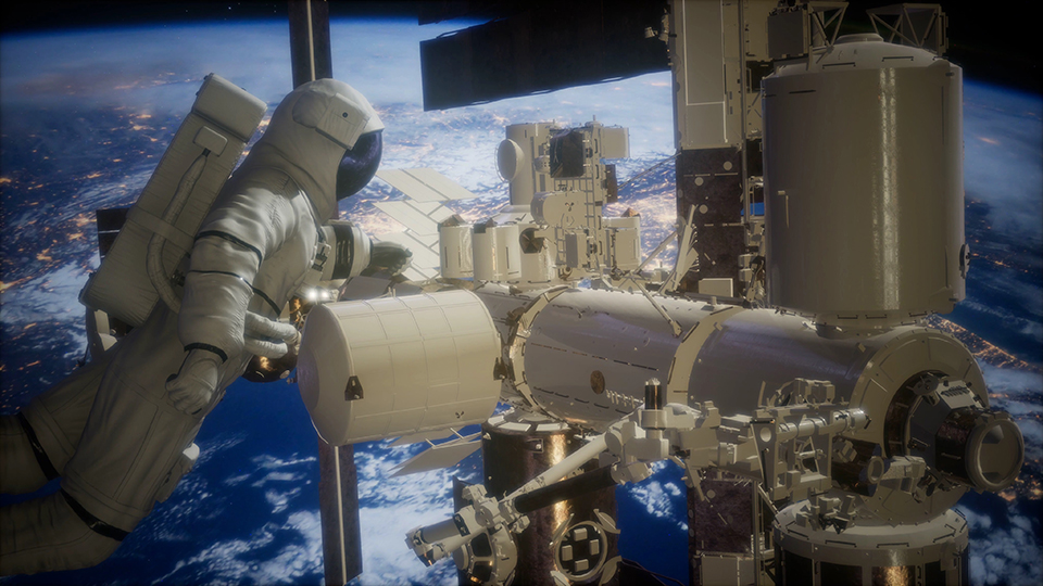 航天科技-宇航员 太空站-高清视频素材